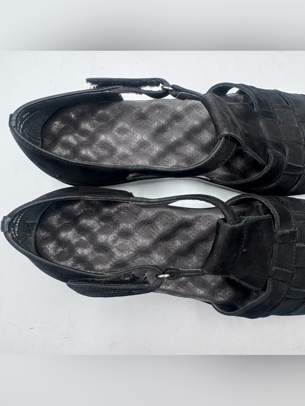 SoftWalk Black Suede Fisherman Sandals Womens 9N Narrow 14-371 Comfort Shoes